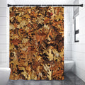 Fall Leaves Hunting Camouflage Print Premium Shower Curtain