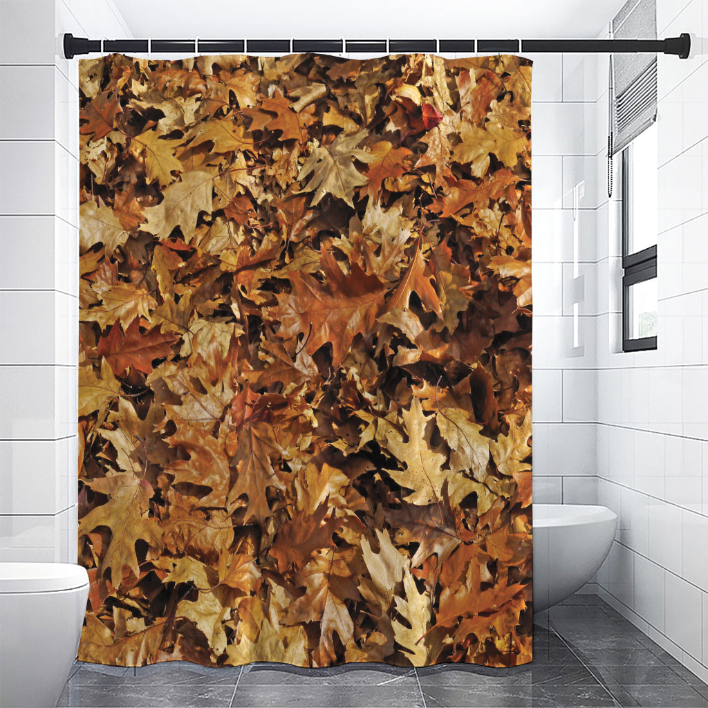 Fall Leaves Hunting Camouflage Print Premium Shower Curtain
