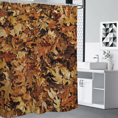 Fall Leaves Hunting Camouflage Print Premium Shower Curtain