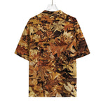 Fall Leaves Hunting Camouflage Print Rayon Hawaiian Shirt