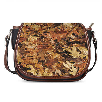 Fall Leaves Hunting Camouflage Print Saddle Bag