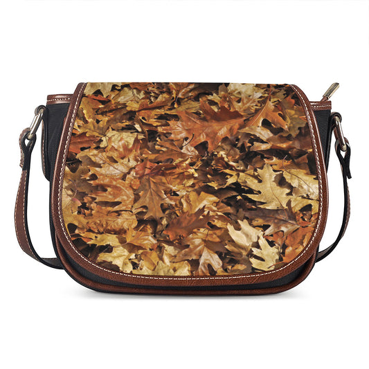 Fall Leaves Hunting Camouflage Print Saddle Bag