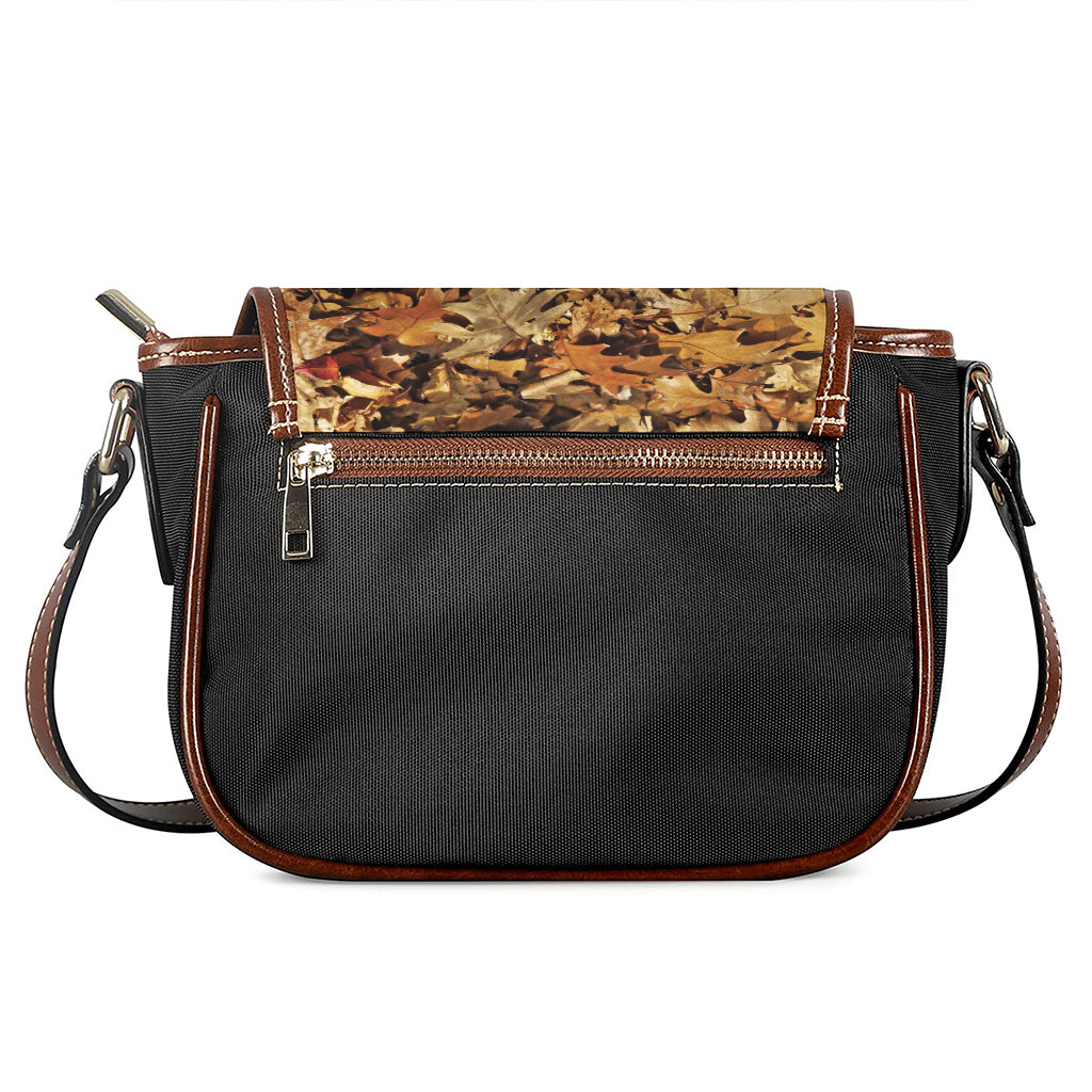Fall Leaves Hunting Camouflage Print Saddle Bag