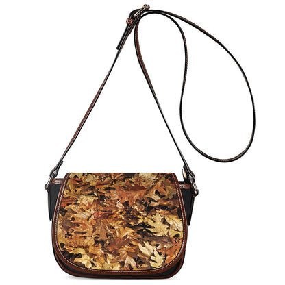 Fall Leaves Hunting Camouflage Print Saddle Bag