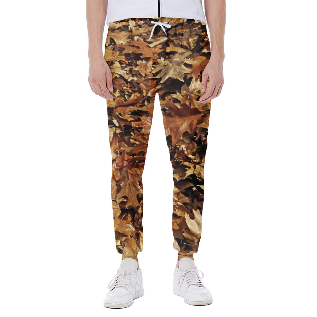 Fall Leaves Hunting Camouflage Print Scuba Joggers