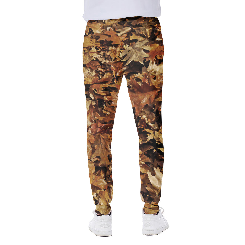 Fall Leaves Hunting Camouflage Print Scuba Joggers