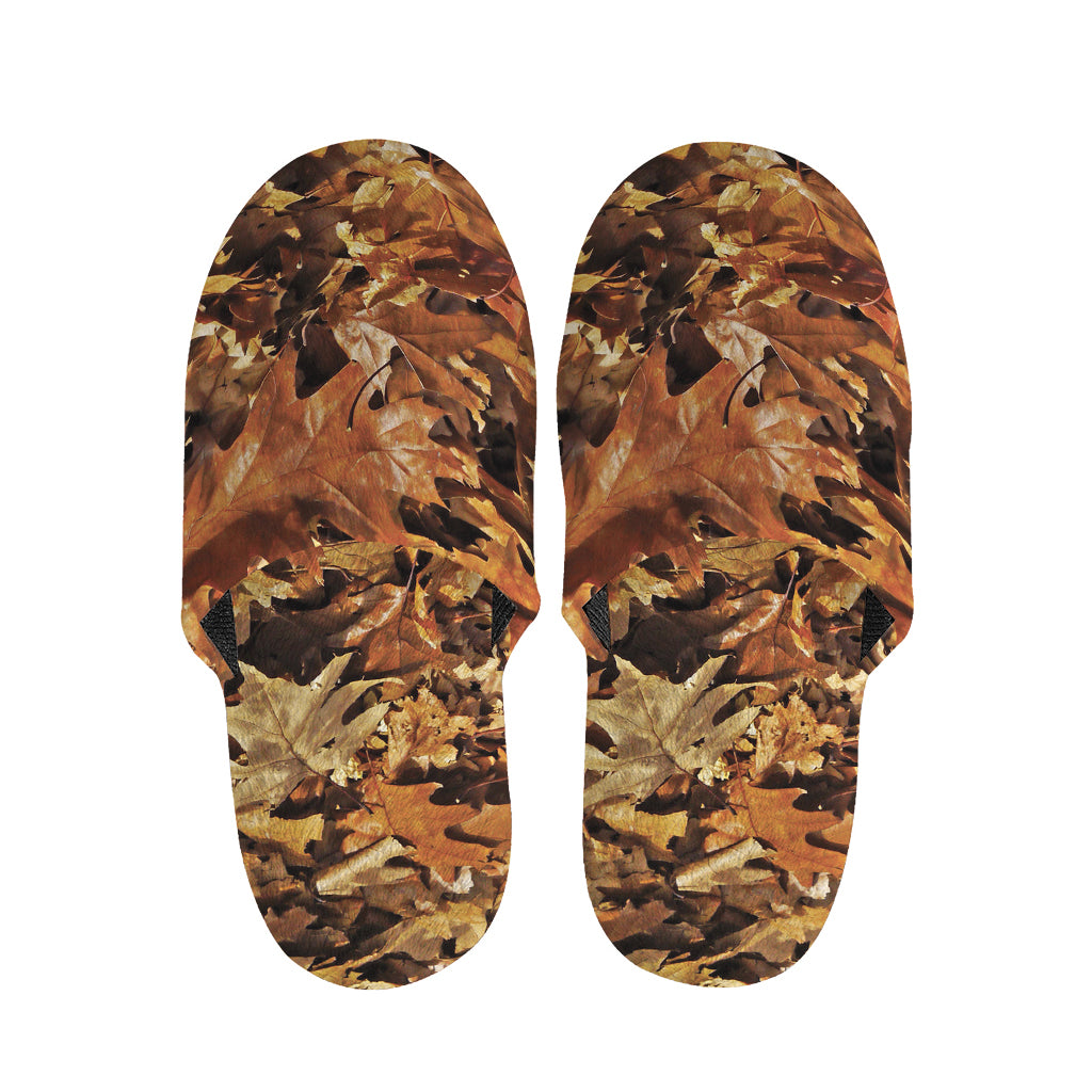 Fall Leaves Hunting Camouflage Print Slippers