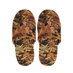Fall Leaves Hunting Camouflage Print Slippers