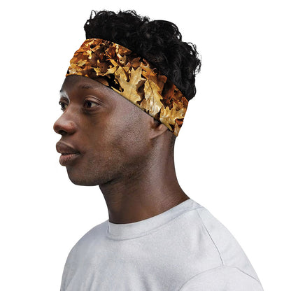 Fall Leaves Hunting Camouflage Print Sports Headband
