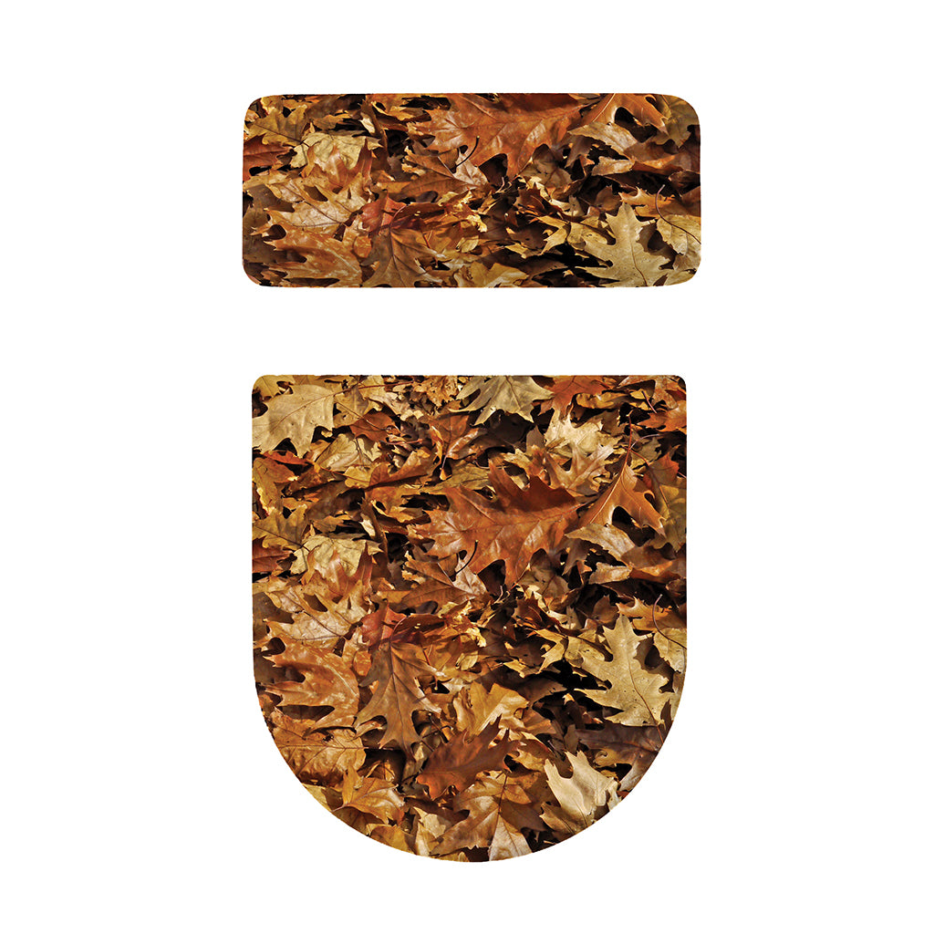 Fall Leaves Hunting Camouflage Print Toilet Lid And Tank Cover Set