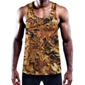 Fall Leaves Hunting Camouflage Print Men's Workout Tank Top