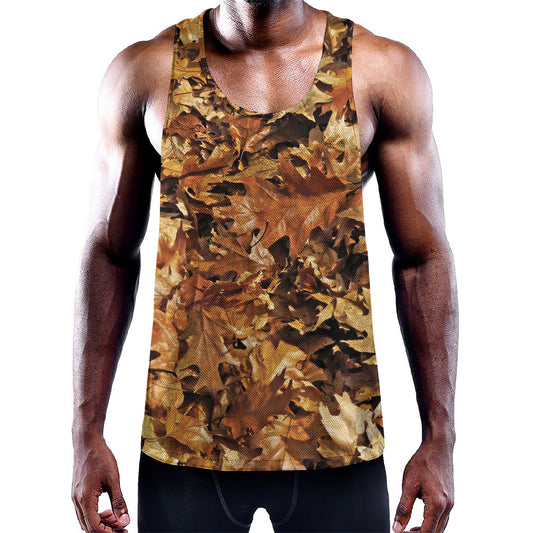 Fall Leaves Hunting Camouflage Print Training Tank Top