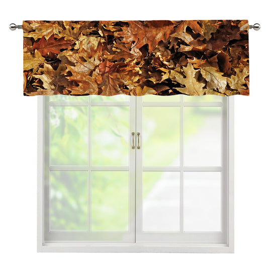 Fall Leaves Hunting Camouflage Print Window Valance