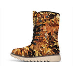 Fall Leaves Hunting Camouflage Print Winter Boots