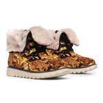 Fall Leaves Hunting Camouflage Print Winter Boots