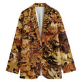 Fall Leaves Hunting Camouflage Print Women's Blazer