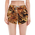 Fall Leaves Hunting Camouflage Print Women's Split Running Shorts