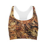 Fall Leaves Hunting Camouflage Print Women's Sports Bra