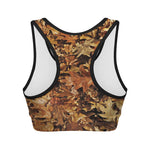 Fall Leaves Hunting Camouflage Print Women's Sports Bra