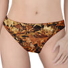 Fall Leaves Hunting Camouflage Print Women's Thong