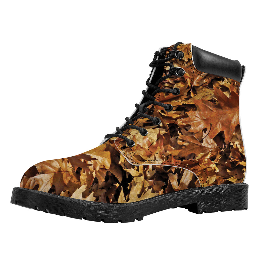 Fall Leaves Hunting Camouflage Print Work Boots