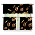 Falling Bitcoin Print 3 Piece Kitchen Curtains