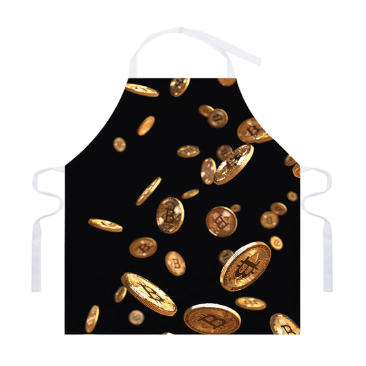 Falling Bitcoin Print Adjustable Apron