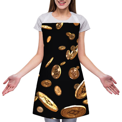 Falling Bitcoin Print Adjustable Apron
