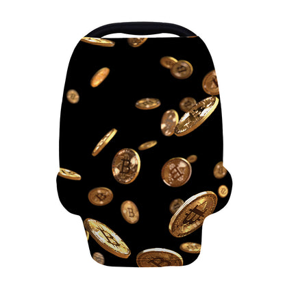 Falling Bitcoin Print Baby Seat Cover