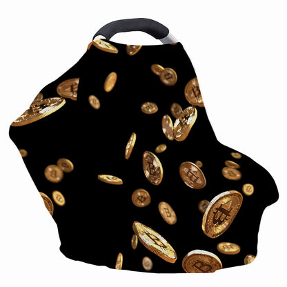 Falling Bitcoin Print Baby Seat Cover