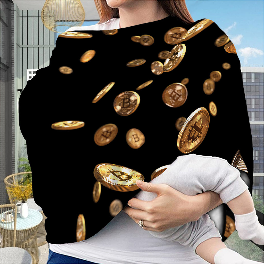 Falling Bitcoin Print Baby Seat Cover