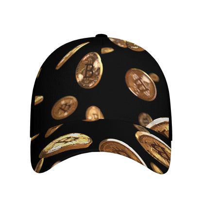 Falling Bitcoin Print Baseball Cap