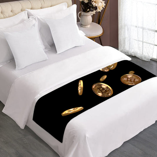 Falling Bitcoin Print Bed Runner