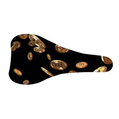 Falling Bitcoin Print Bicycle Seat Cover