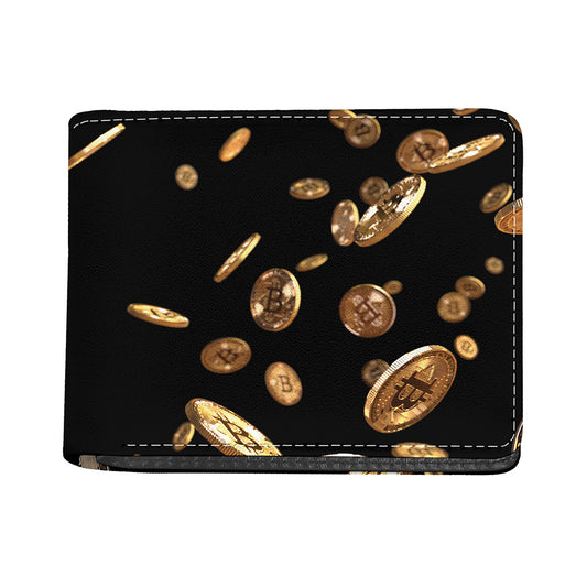 Falling Bitcoin Print Bifold Wallet
