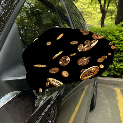 Falling Bitcoin Print Car Side Mirror Covers