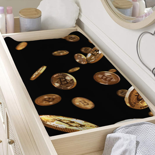 Falling Bitcoin Print Changing Pad Cover