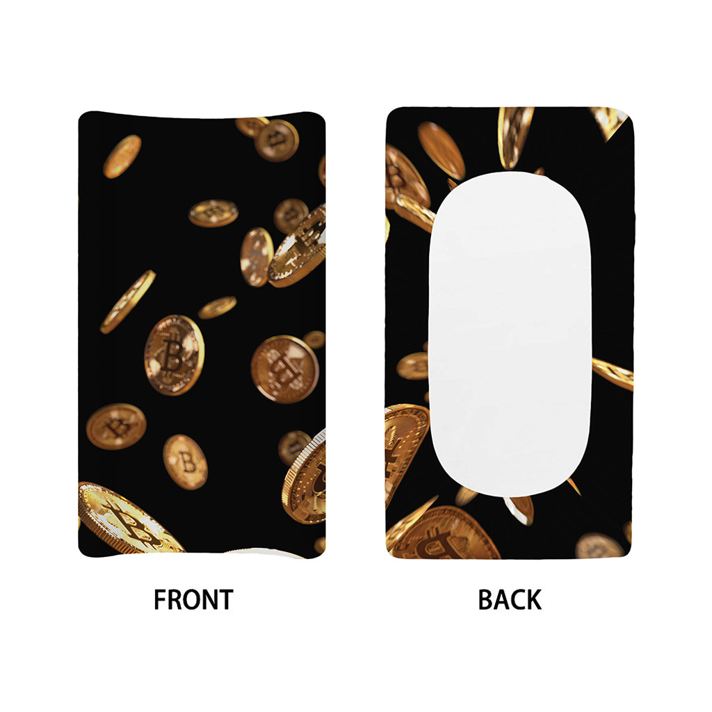 Falling Bitcoin Print Changing Pad Cover