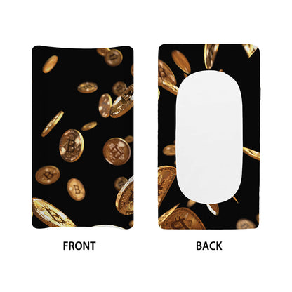 Falling Bitcoin Print Changing Pad Cover