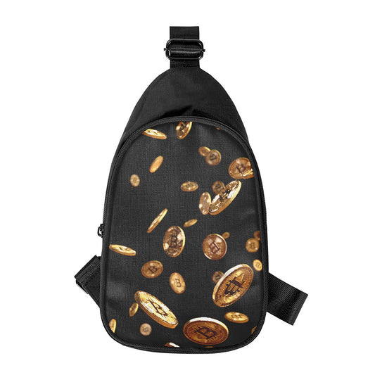 Falling Bitcoin Print Chest Bag