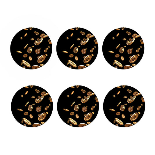 Falling Bitcoin Print Coaster Set
