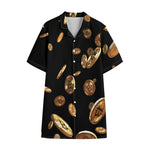 Falling Bitcoin Print Cotton Hawaiian Shirt