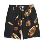 Falling Bitcoin Print Cotton Shorts