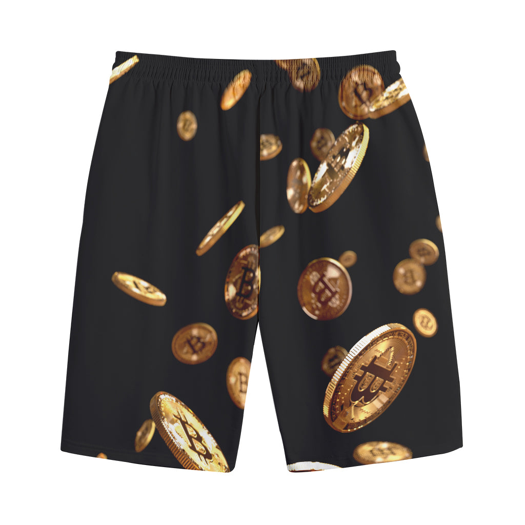 Falling Bitcoin Print Cotton Shorts