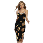 Falling Bitcoin Print Cross Back Cami Dress