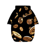 Falling Bitcoin Print Dog Zip Up Hoodie