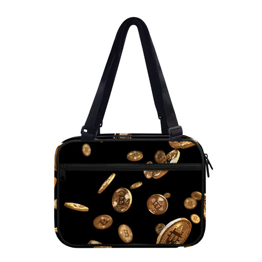 Falling Bitcoin Print Double Strap Bible Bag
