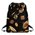Falling Bitcoin Print Drawstring Backpack