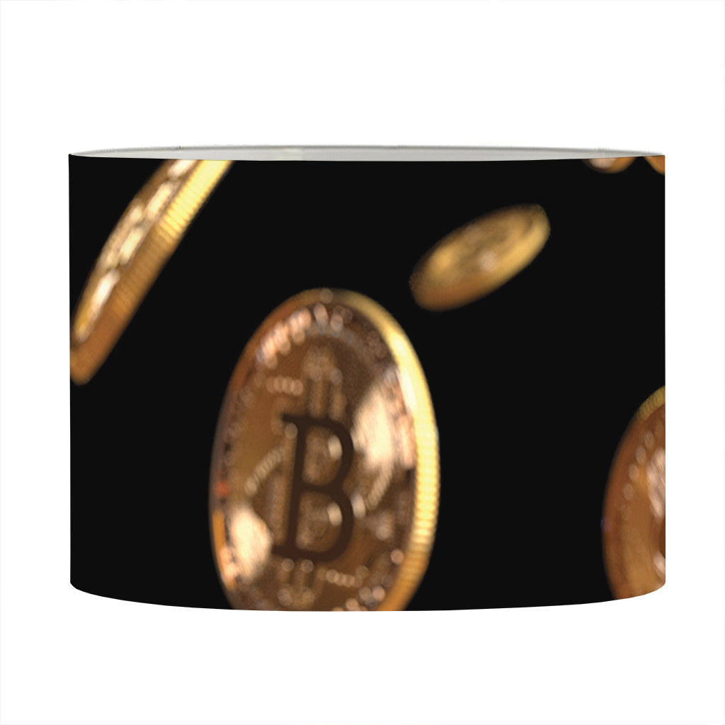 Falling Bitcoin Print Drum Lamp Shade