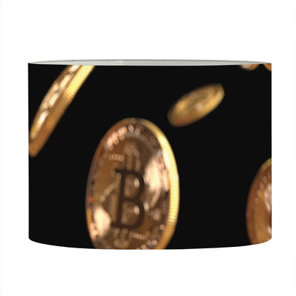 Falling Bitcoin Print Drum Lamp Shade